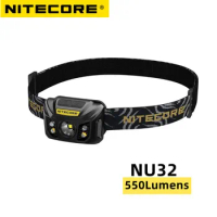 NITECORE NU32 Headlamp XP-G3 S3 LED 550 Lumens Lantern Lightweight Outdoor Light Headlight Rechargeable Built-in Battery Camping