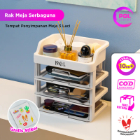 [POL] COD Rak Make Up Organizer Plastik | Rak Kosmetik 3 Susun | Storage Box | Laci Meja Cempaka