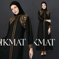 Abaya Hikmat Fashion A3395 Original Best Seller Elegant Black Hitam Gamis Muslim