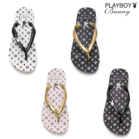 PLAYBOY 經典Logo滿版印花夾腳拖鞋-PYT005