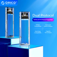 ORICO M2 SSD Case NVMe SATA Dual Protocol Enclosure USB3.1 GEN2 10Gbps SSD for NVME PCIE M Key NGFF SATA B&amp;M Key SSD Disk