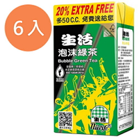 生活 泡沫綠茶 300ml (6入)/組【康鄰超市】