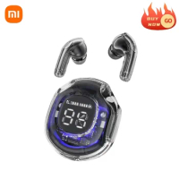 Xiaomi PRO T8 Wireless Bluetooth Headset Transparent ENC Headphones LED Power Digital Display Stereo Sound Earphones For Sports