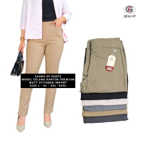 Celana Kantor Kerja Wanita Panjang Katun Hitam Formal Casual Dewasa Pinggang Karet Jumbo Model Stand