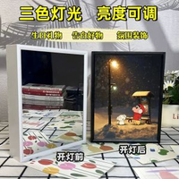 蠟筆小新鏡子燈光畫治癒系小夜燈床頭臥室擺件裝飾畫氛圍燈送禮物