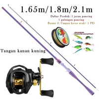 SKY - 1 set pancing lengkap/Set Joran Pancing Tiga Potong Kuat/Set Gulungan Pancing Logam BC Joran P