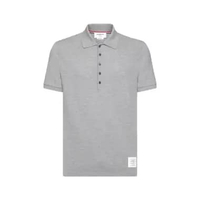 Thom Browne 4-Bar Classic Pique Short Sleeve Polo Shirt Grey 2 Grey