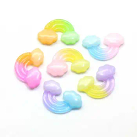 23mm Jelly Coloful Cloud Flatback Resin Gradient Color Ornament for Phone Shell Accessories DIY Jewelry Findings