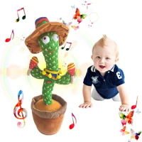 NEW Dancing Cactus Mimicking Toy Talking Cactus Toy Talking Imitation Toys Glowing Musical Baby Toy Children's Educational Toys