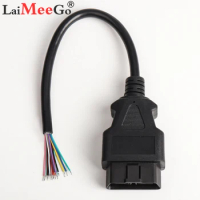 OBD2 16Pin Male Plug Adapter Opening Cable Connector For ELM327 Extension Auto Compatible diagnostic tools with a 16 pin socket