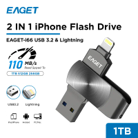 แฟลชไดรฟ์ EAGET 1TB สำหรับ iPhone และ USB 2 in 1 แฟลชไดรฟ์ USB 3.2 ขนาด 512GB ไดรฟ์คู่ OTG ยู ดิสก์ 