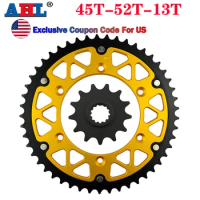 Motorcycle 45T~52T 13T Front &amp; Rear Sprocket For SUZUKI DR250 DR-Z250 RM250 RMX250 DR350 DR-Z400 DRZ400S DRZ400SM RV90 DR350SE