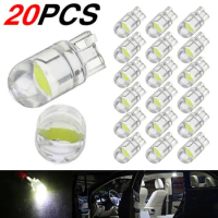 20pcs T10 LED COB 6000K White W5W Car Interior Light Dome Lamp Map Bulb 168 194 Headlight Lighting &amp; Lamps Auto Parts
