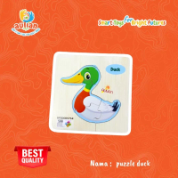 AULIAN KREASI GEMILANG Aulian Toys - Mainan Kayu / Mainan Edukasi / Wooden Toys - puzzle 15x15 hewan duck bebek