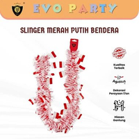 Evo Slinger Tinsel Rumbai Merah Putih Bendera 5.5 cm x 2 Meter (SL-315)