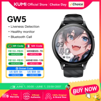 KUMI GW5 Smart Watch 1.39 Inch Slim Body Bluetooth 5.2 100+ Sports Liveness Detection Life Waterproof IP68