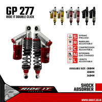 SHOCK BREAKER BLK TABUNG ATAS MEREK RIDE IT GP 277 NEW UKURAN 280MM H