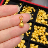 Pure 999 24K Yellow Gold Pendant 3D Gold Gourd Necklace Pendant 1pcs