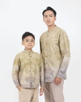 AMK Kemeja Koko Pria Couple Lengan Panjang Taha Series Cream Koko Pria Cream XL