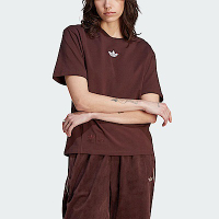 Adidas HK Tee [IJ8274] 女 短袖 上衣 T恤 亞洲版 休閒 HELLO KITTY 聯名款 咖啡