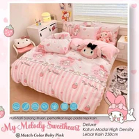 sprei set anti geser katun ukuran 120x200 my melody TINGGI SPREI 25✓ UKURAN SPREI 100x200✓