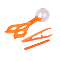 Children's Outdoor Insect Trap Three-piece Toy Lawn Insect Trap Tweezers Insect Collector Plastic Ball Clip Toys for Baby