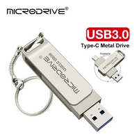 2 in 1 OTG USB-C Flash Pen Drive Metal Memory Stick Usb 3.0 flash Disk 64GB 128GB 256G USB3.0 Dual C Pendrive Freeshipping