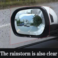 1 Pair Car Rain Film Auto Rear View Mirror Rainproof Film Anti-Fog Clear Protective Sticker Mirror Window Stickers