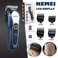 Kemei LCD Display Electric Hair Clippers KM-1995 Men's Shaving Razor Hair Cutting Machine Cordless Hair Trimmer
