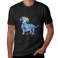 Dachshund, Dachshund dog watercolor print, Dachshund art T-Shirt tops oversized mens funny t shirts