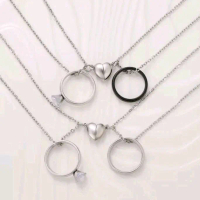2 PCS KALUNG/ 1 SET KALUNG TITANIUM TERLARIS RANTAI CAUPLE LOVE MAGNET ANTI KARAT|TIDAK MUDAH PUDAR 