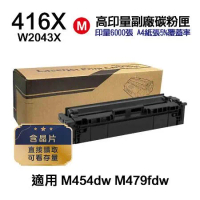 【HP 惠普】 W2043X 416X 紅色 高印量副廠碳粉匣 