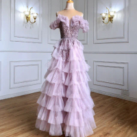 【女神婚紗禮服】極致浪漫性感蛋糕裙宴會晚禮服 LA71414 丁香紫(訂婚禮服 敬酒服)
