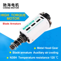 CHF-480WAC-8514T N35H Nd-Fe-B Magnet High Speed 39K 14TPA Long Type AEG Motor With Vented Case Fan For Ver.2 Gearbox Gel Blaster