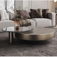 Nordic Glass Coffee Tables Simple Household Living Room Furniture Designer Coffee Table Creative Round Metal Side Tables