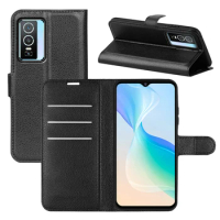 VivoY76 Case for Vivo Y76 5G (or Y76s ) 6.58in Cover Wallet Card Stent Book Style Leather black Y 76 76S V2124A V2126A VivoY76s