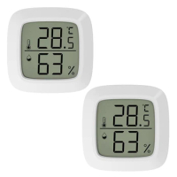 2 Pcs Mini Indoor Digital Hygrometer Thermometer With LCD Display And Thermometer For Home,Office,Fridge,Center Wheel(℃)