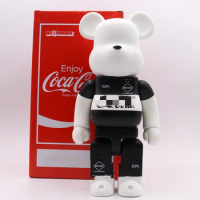 FREE Fashion doll Coca@Cola hand made 11inch 28cm 400% Be@rbrick violent bear building block bear DIY Fashion Toy