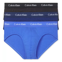 Calvin Klein 男低腰棉質三角內褲3件裝(藍色)