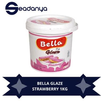 BELLA GLAZE STRAWBERRY 1KG | glaze strawberry 1kg, topping donat strawberry, glaze donat premium, to