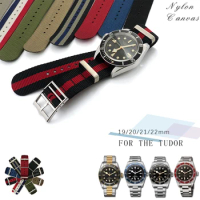 20mm 22mm Nylon Watchband for Tudor Black Bay GMT Omega Rolex CASIO Seiko Water Ghost Fabric Bracelet