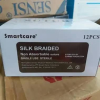 Smartcare Silk Braided 2/0, 3/0, 4/0 Per BOX 12pcs Benang Jahit Steril Silk 2/0