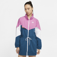Nike SPORTSWEAR 女裝 外套 長版 梭織 輕巧 藍粉【運動世界】CJ2047-100