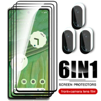 6in1 Full Cover Black Edge Tempered Glass For Google Pixel 7 6 6A Camera Screen Protector For Pixel6 Pixel6a Pixel7 Clear Glass
