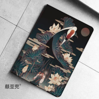 Crane Chinese Anime Art For Samsung Galaxy Tab A7 Lite 8.7 2021 Case S9 Plus Tri-fold stand Cover Galaxy Tab S6 Lite Tab S8 Plus