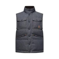 Moncler Krachan Down Denim Gilet Vest Dark Gray 2 Grey