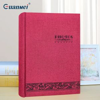 廣美麻布封面相片冊中式明信片收納冊可寫影集6寸插袋相簿手帳