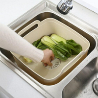 買一送一 簡易廚房可移動水槽家用大號瀝水籃加厚淘菜籃家居洗蔬菜水果碗碟 【聖誕節禮品】