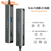 USB C Hub Type-C to HDMI 4K@30hz Adapter USB 3.0 5Gbps Micro/SD Card for MacBook Air M1 ​iPad Pro 2020 Laptop Type-C Splitter