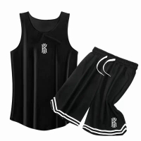 (COD) Kyrie Irving basketball jersey set for men, American-style fitness jersey, quick-dry training 